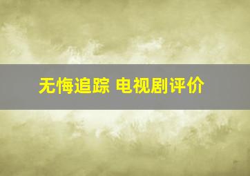 无悔追踪 电视剧评价